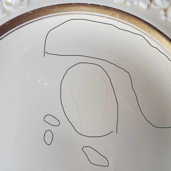 Vintage Crown Ducal Florentine Gold Band 2057 Dinner Plates – c 1950s/1960s - Picture 6 of 9